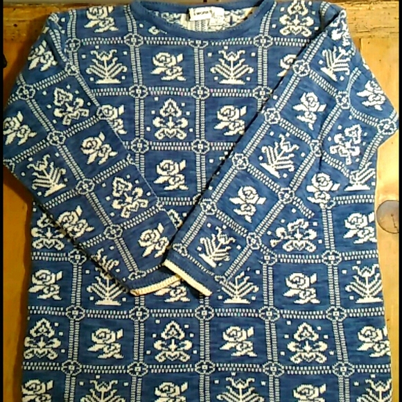 Vintage Yarn Works Cottage Country Floral Sweater - Picture 1 of 6